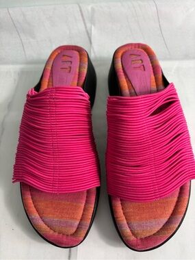 Art Effects 90s/Y2K Style Chunky Platform Sandals Hop Pink Ribbed Straps Sz 10